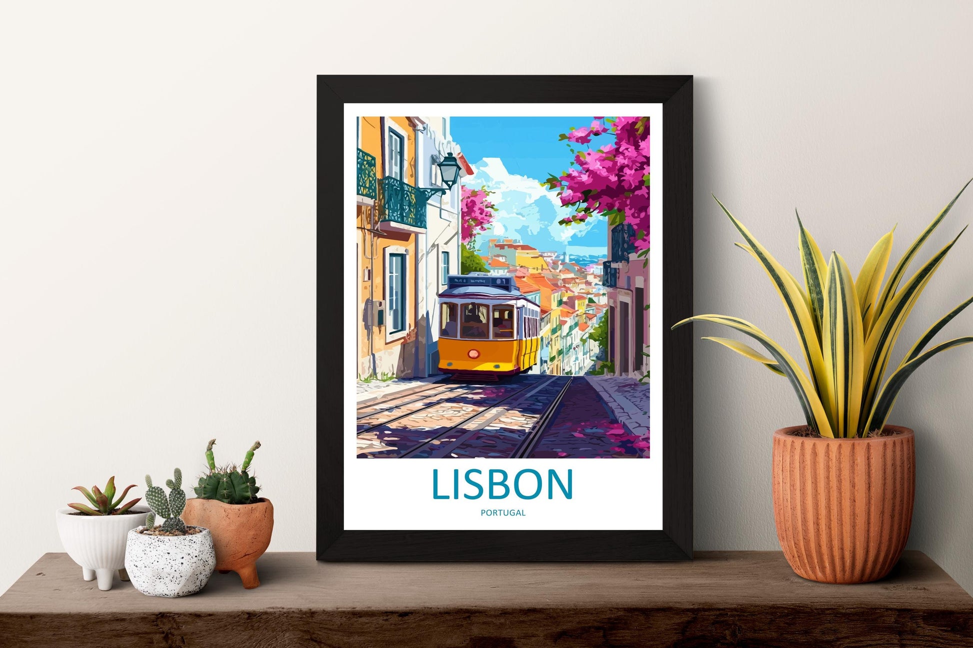 Lisbon Travel Print Portugal Wall Art Lisbon City Poster Coastal Decor Gift for Europe Lover Tile Architecture Art Print