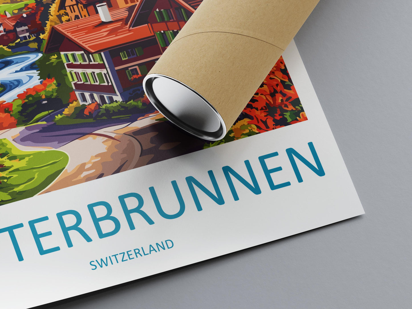 Lauterbrunnen Travel Print Switzerland Wall Art Mountain Valley Poster Alpine Decor Gift for Nature Lover Scenic Landscape Art