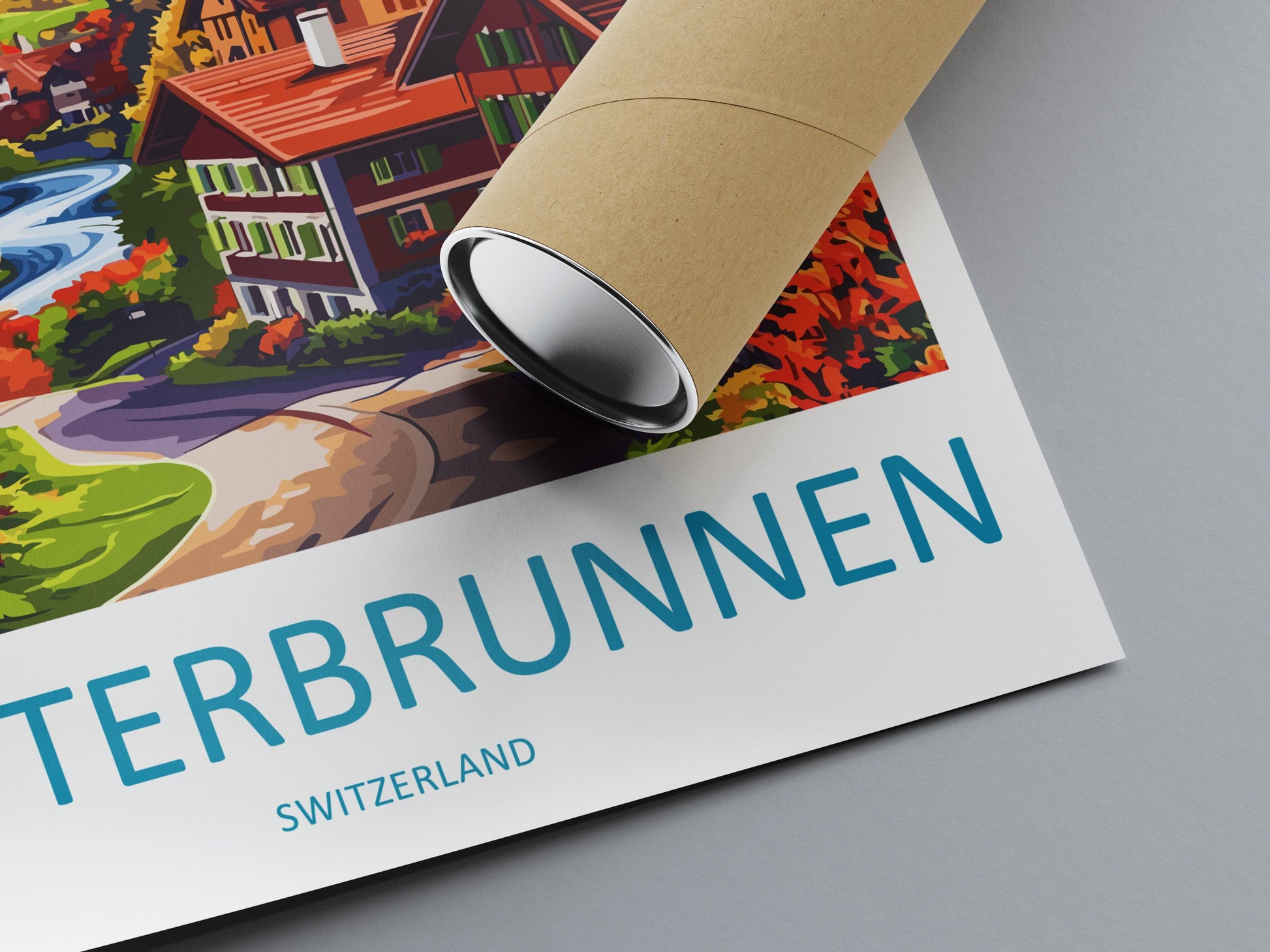 Lauterbrunnen Travel Print Switzerland Wall Art Mountain Valley Poster Alpine Decor Gift for Nature Lover Scenic Landscape Art