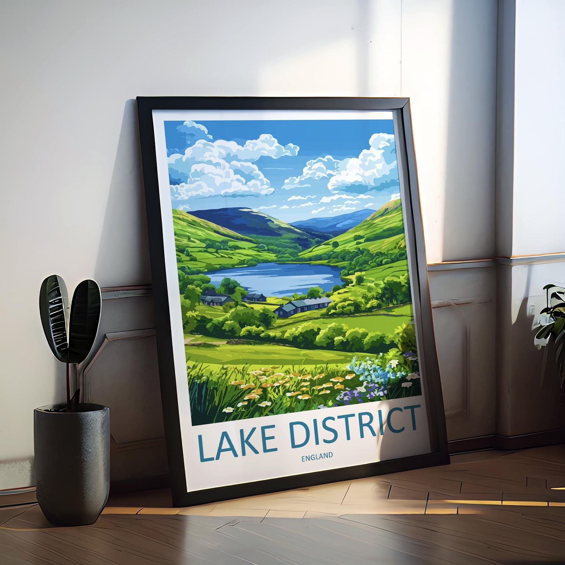 Lake District Travel Print UK Wall Art England Landscape Poster Nature Decor Gift for Hiker Lover British Countryside Art Print