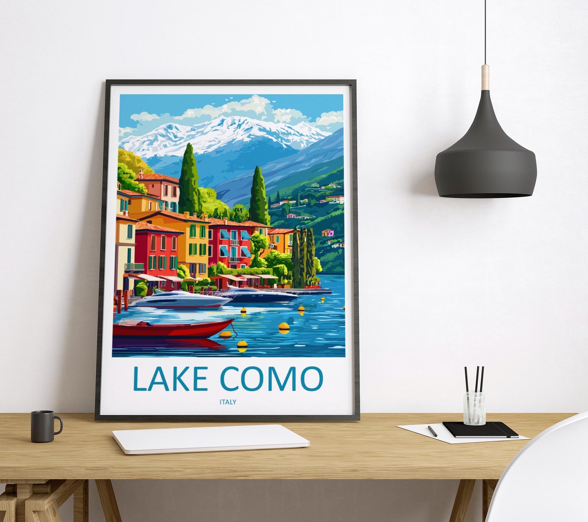 Lake Como Travel Print Italy Wall Art Italian Lake Poster Scenic Decor Gift for Nature Lover Luxury Landscape Art Print