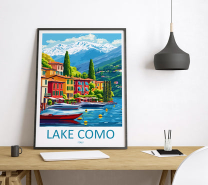 Lake Como Travel Print Italy Wall Art Italian Lake Poster Scenic Decor Gift for Nature Lover Luxury Landscape Art Print