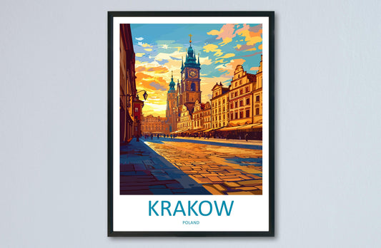 Krakow Travel Print Poland Wall Art Historic City Poster Old Town Decor Gift for Culture Lover European Architecture Art Print