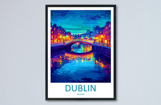 Dublin Travel Print Ireland Wall Art City Poster Historic Decor Gift for Culture Lover Irish Architecture Landscape Art Print