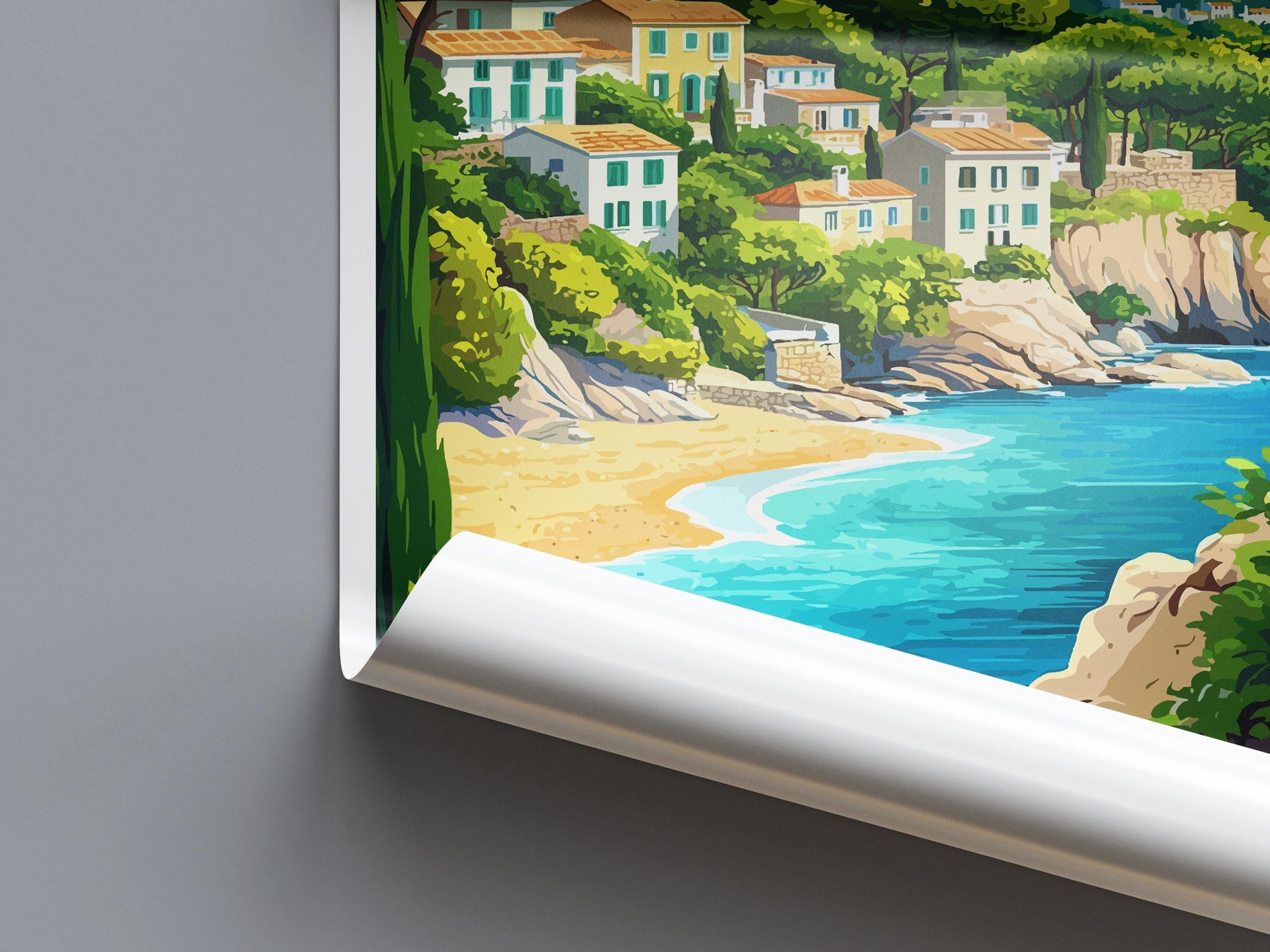 Corfu Travel Print Greece Wall Art Island Landscape Poster Coastal Decor Gift for Beach Lover Mediterranean Nature Art Print