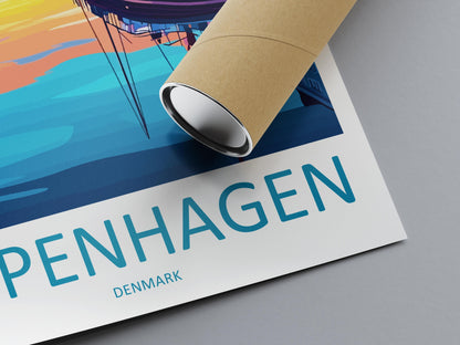 Copenhagen Travel Print Denmark Wall Art City Poster Scandinavian Decor Gift for Nordic Lover Urban Landscape Art Print