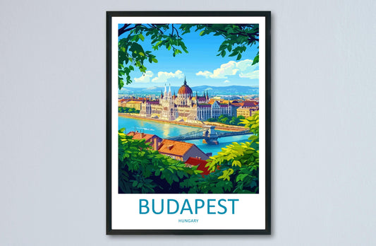 Budapest Travel Print Hungary Wall Art Cityscape Poster Danube River Decor Gift for Architecture Lover European Landscape Art