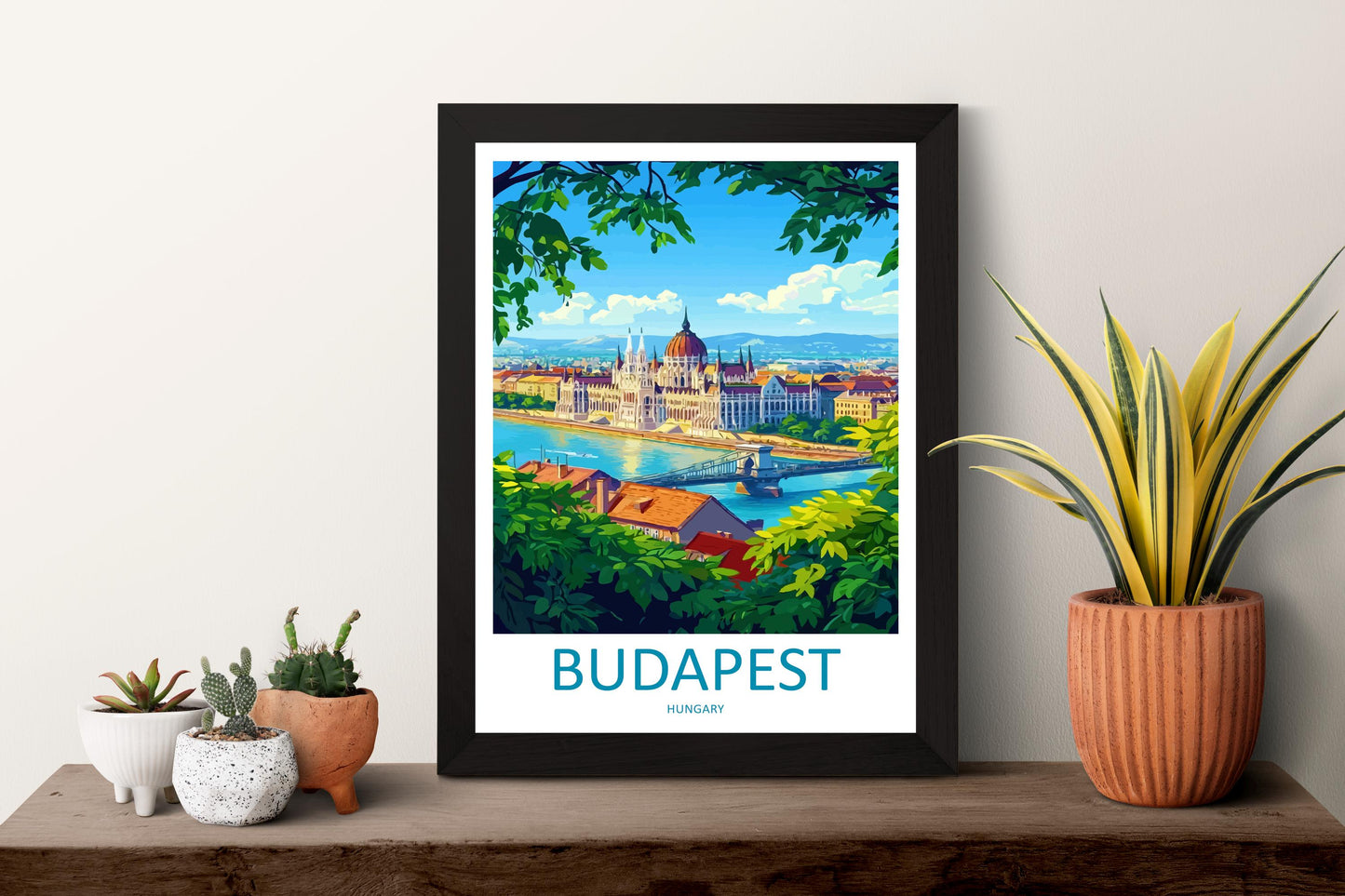 Budapest Travel Print Hungary Wall Art Cityscape Poster Danube River Decor Gift for Architecture Lover European Landscape Art