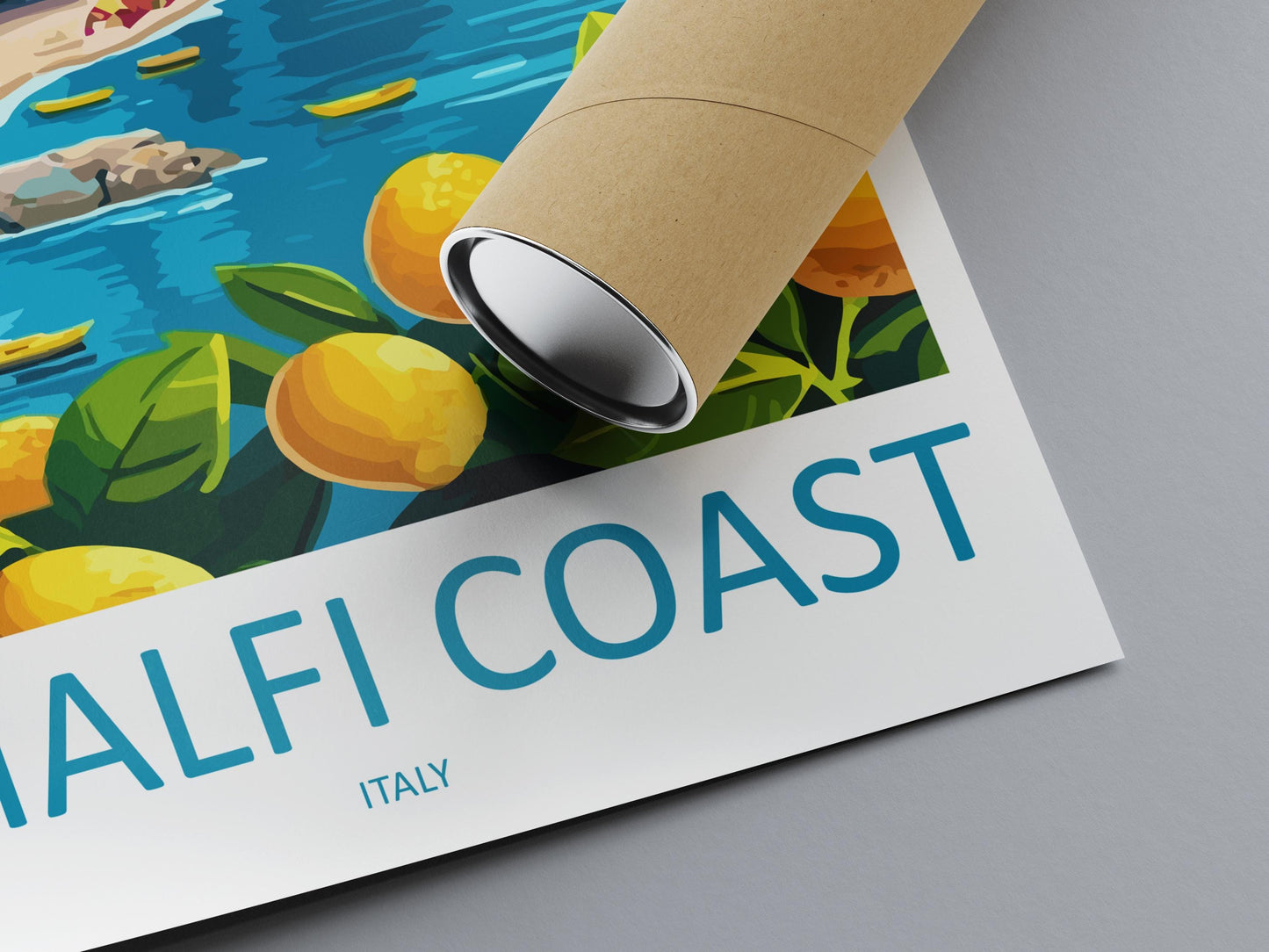 Amalfi Coast Travel Print Italy Wall Art Coastal Landscape Poster Mediterranean Decor Gift for Beach Lover Scenic Village Art