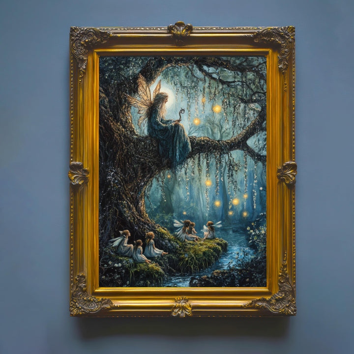 Willow Tree Fairy Print, Vintage Cottagecore Art