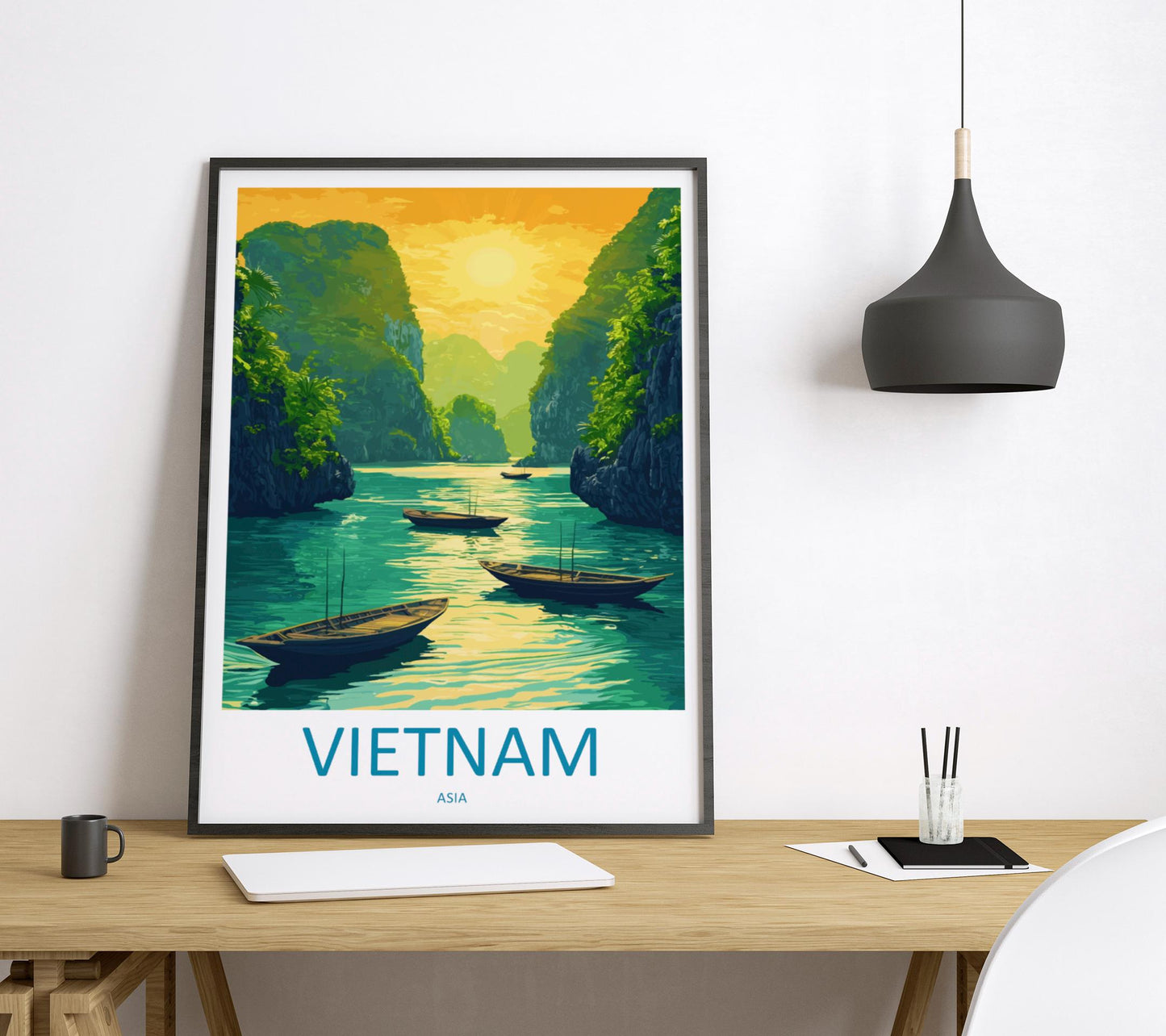 Vietnam Travel Print Southeast Asia Wall Art Landscape Poster Cultural Decor Gift for Adventure Lover Scenic Nature Art
