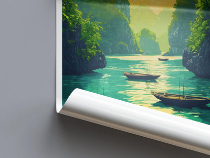 Vietnam Travel Print Southeast Asia Wall Art Landscape Poster Cultural Decor Gift for Adventure Lover Scenic Nature Art