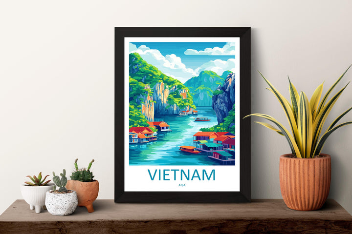 Vietnam Travel Print Southeast Asia Wall Art Landscape Poster Cultural Decor Gift for Adventure Lover Scenic Nature Art