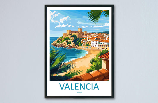 Valencia Travel Print Spain Wall Art Cityscape Poster Coastal Decor Gift for Europe Lover Historic Architecture Art Print