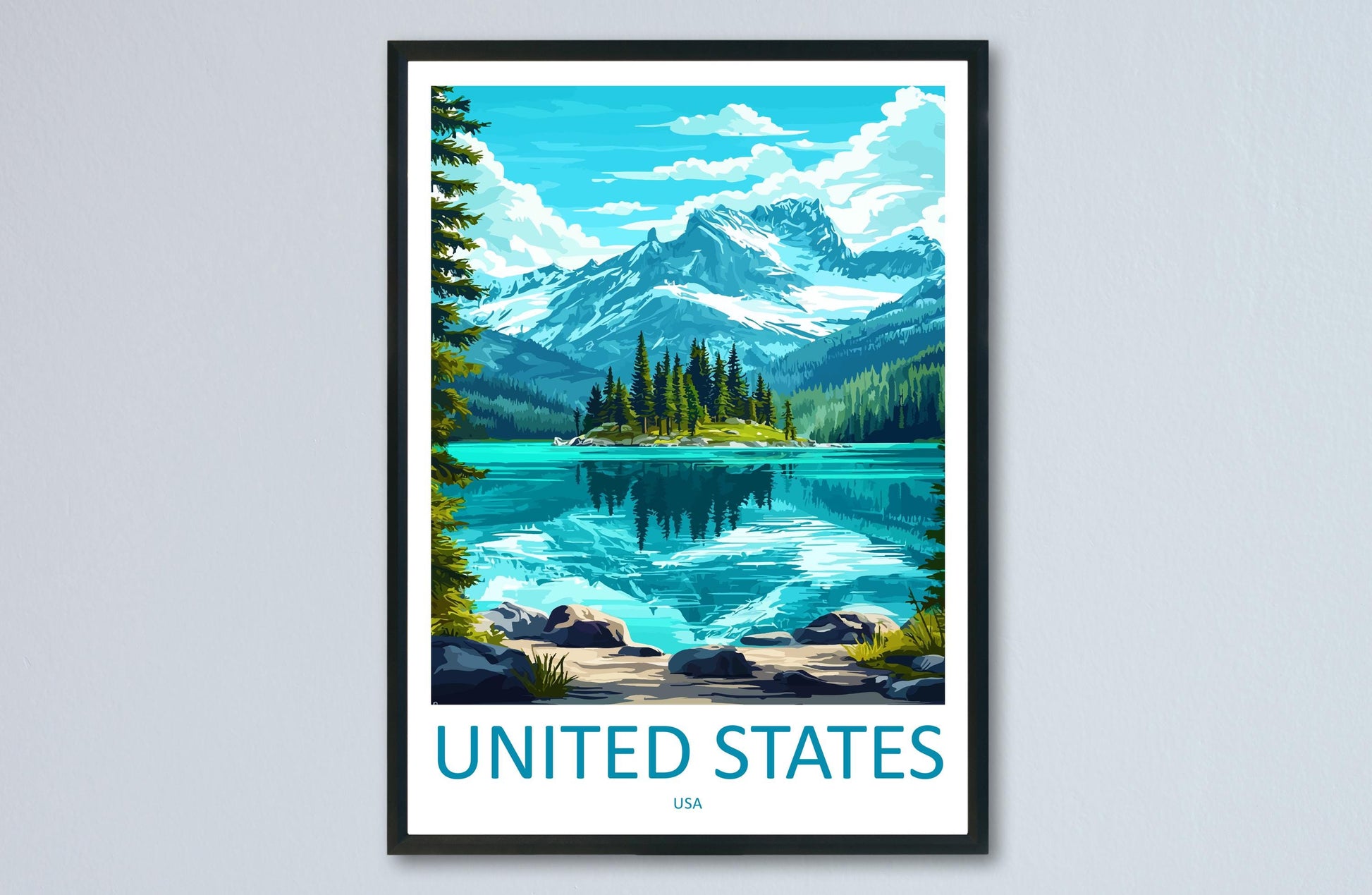United States Travel Print USA Wall Art Landscape Poster American Decor Gift for Adventure Lover National Parks & Cities Art
