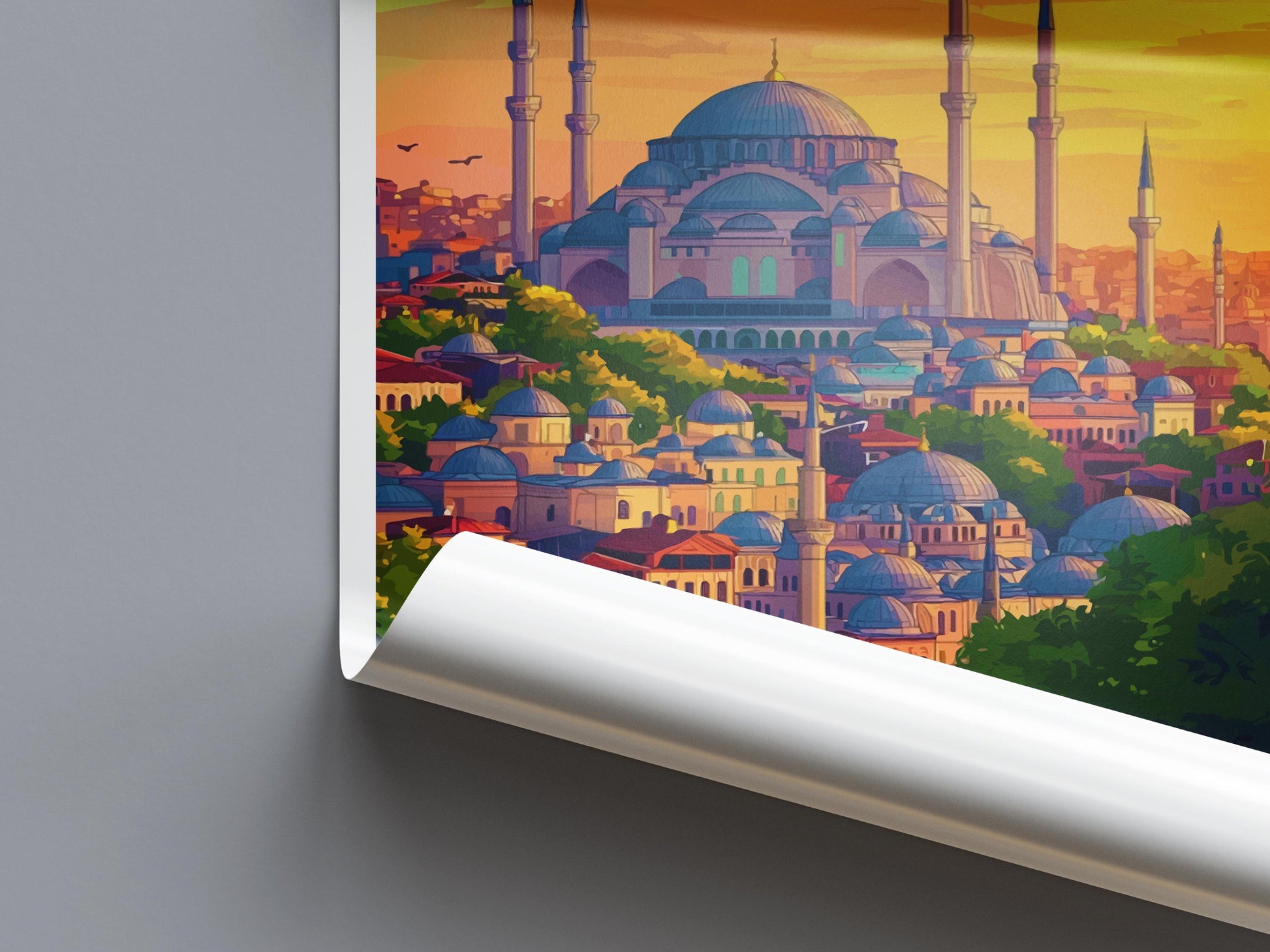 Istanbul Travel Print Turkey Wall Art Cityscape Poster Cultural Decor Gift for History Lover Bosphorus Landscape Art Print