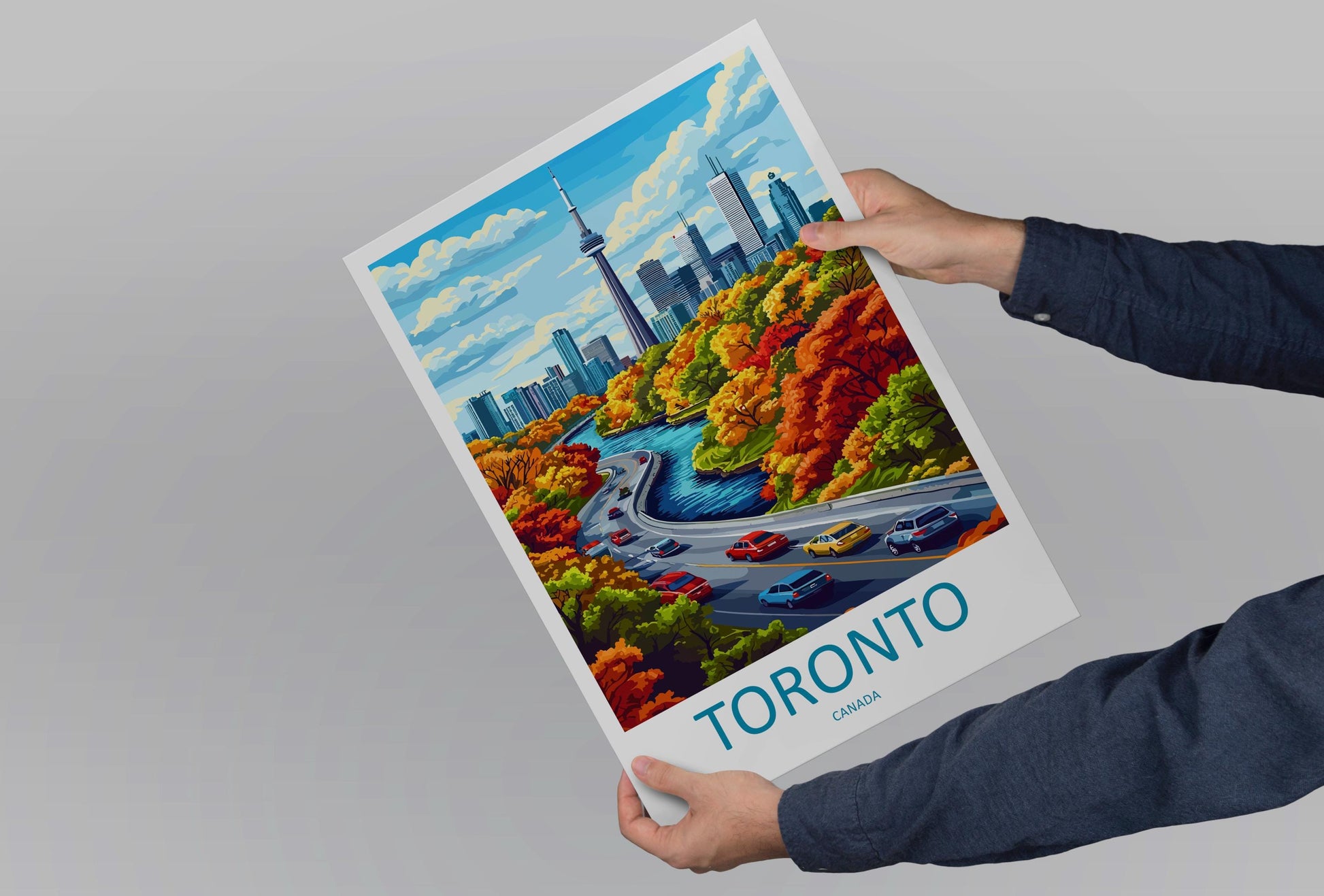 Toronto Travel Print Canada Wall Art City Skyline Poster Urban Decor Gift for Architecture Lover CN Tower Landscape Art Print