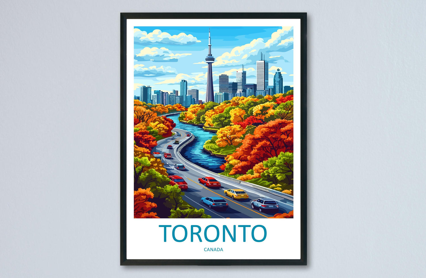 Toronto Travel Print Canada Wall Art City Skyline Poster Urban Decor Gift for Architecture Lover CN Tower Landscape Art Print