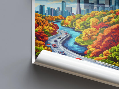 Toronto Travel Print Canada Wall Art City Skyline Poster Urban Decor Gift for Architecture Lover CN Tower Landscape Art Print