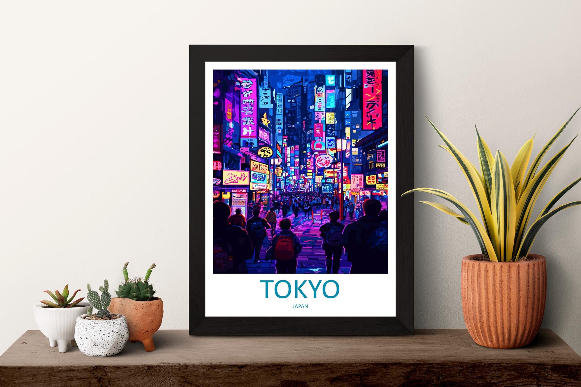 Tokyo Travel Print Japan Wall Art Cityscape Poster Neon Decor Gift for Culture Lover Urban Skyline Landscape Art Print