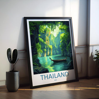 Thailand Travel Print Asia Wall Art Tropical Landscape Poster Cultural Decor Gift for Beach Lover Southeast Asia Art Print