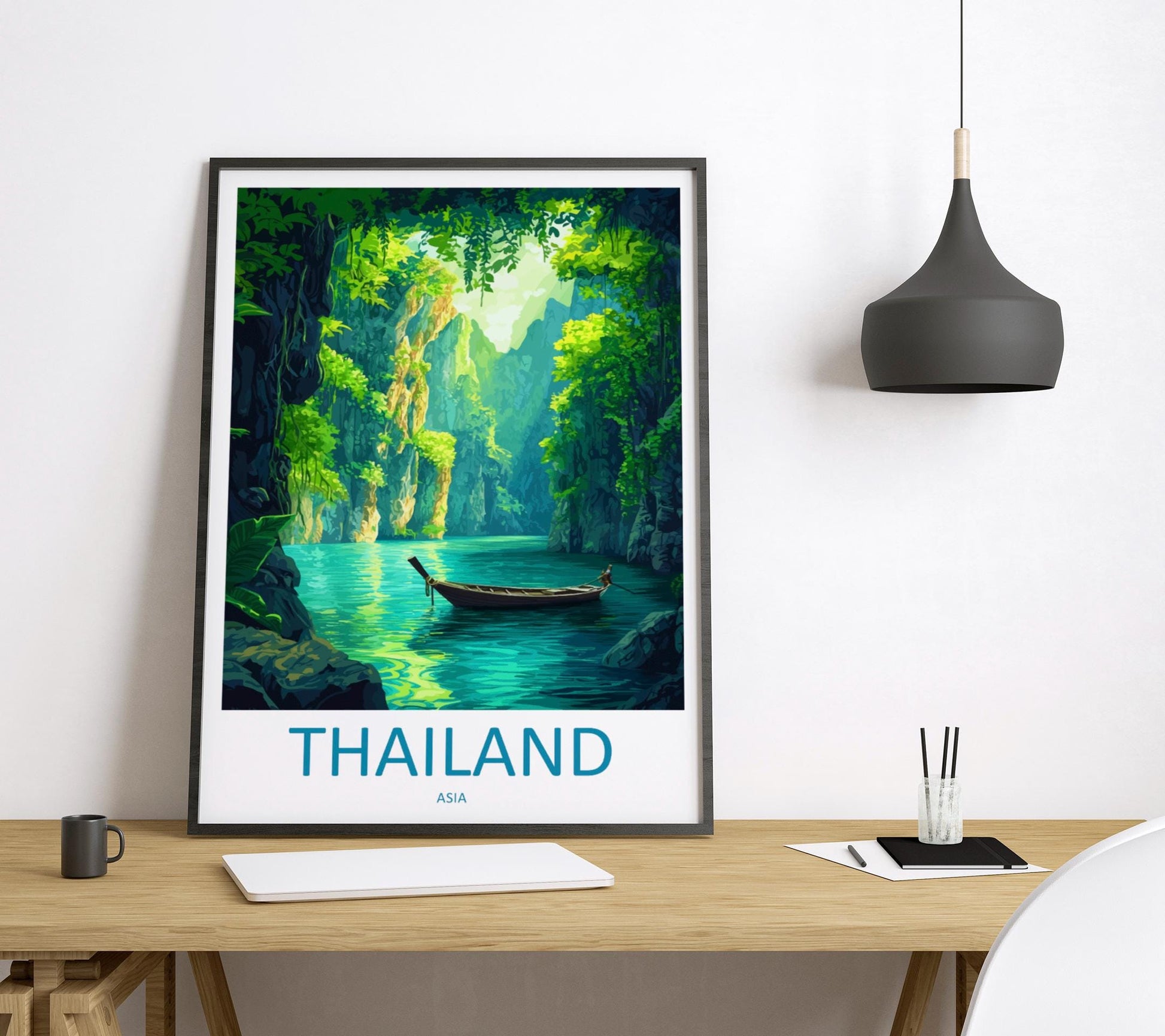 Thailand Travel Print Asia Wall Art Tropical Landscape Poster Cultural Decor Gift for Beach Lover Southeast Asia Art Print