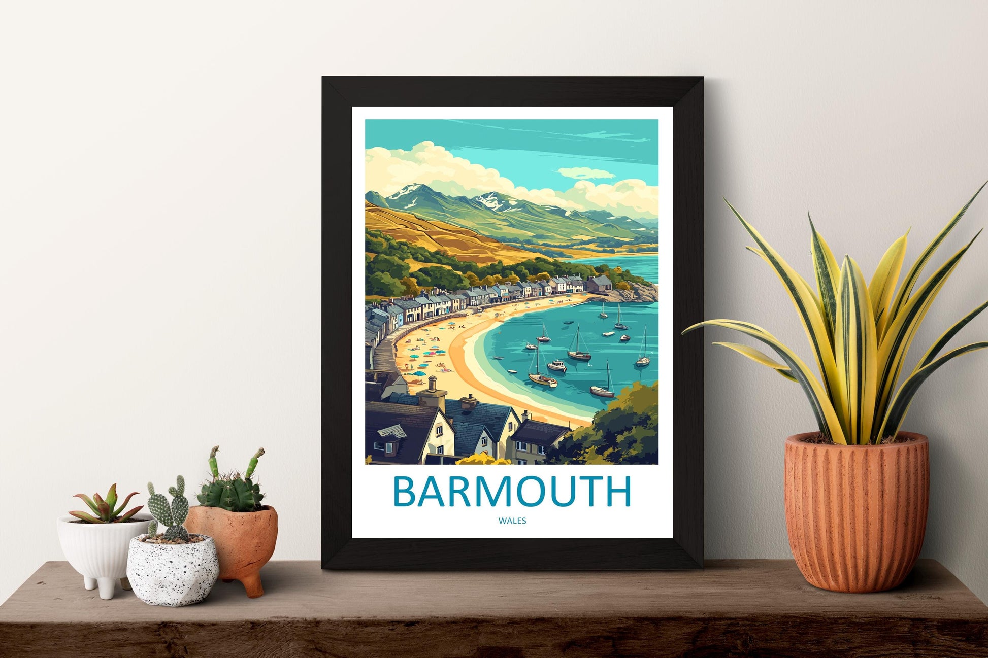 Barmouth Travel Print Barmouth Wall Decor Wales Barmouth Art Barmouth Wall Art Welsh Coast Poster Gift for Beach and Seaside Lovers