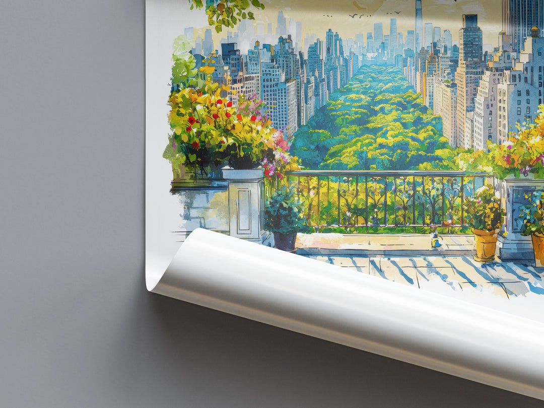New York Watercolor Poster New York Travel Print New York Wall Art New York Cityscape Painting New York Souvenir USA Decor