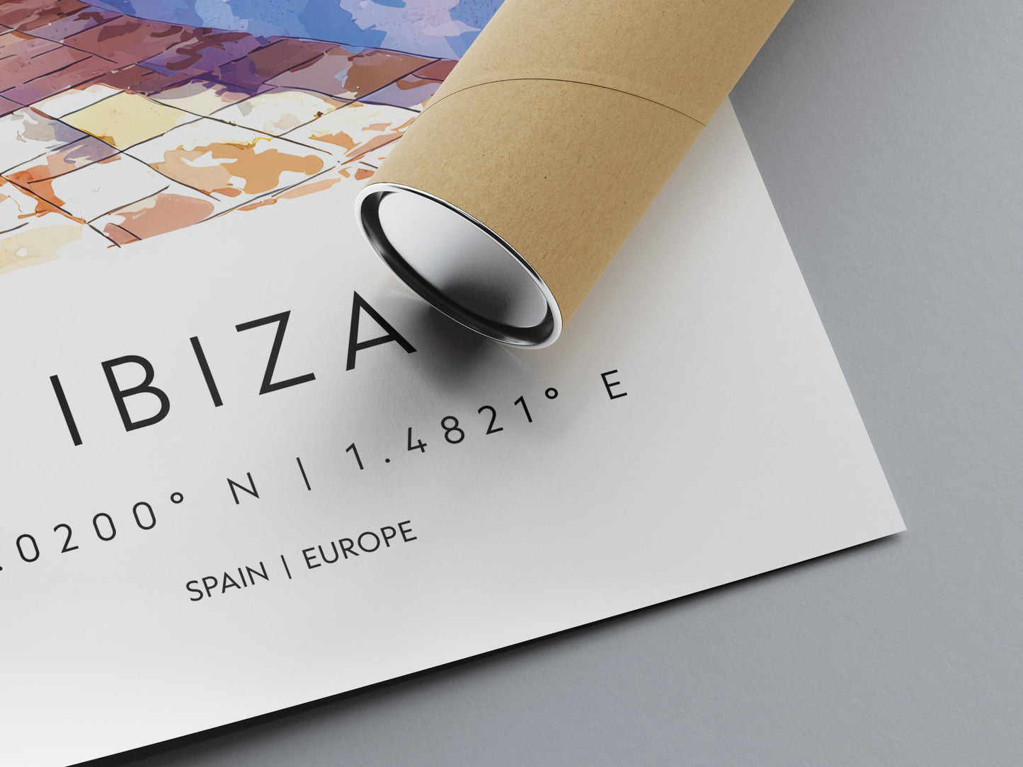 Ibiza Watercolor Poster Ibiza Travel Print Ibiza Wall Art Ibiza Cityscape Painting Ibiza Souvenir Spain Island Decor