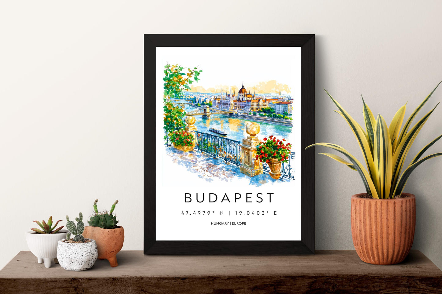 Budapest Watercolor Poster Budapest Travel Print Budapest Wall Art Budapest Cityscape Painting Budapest Souvenir Hungary Decor