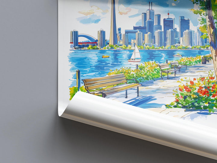 Toronto Watercolor Poster Toronto Travel Print Toronto Wall Art Toronto Cityscape Painting Toronto Souvenir Canada Decor