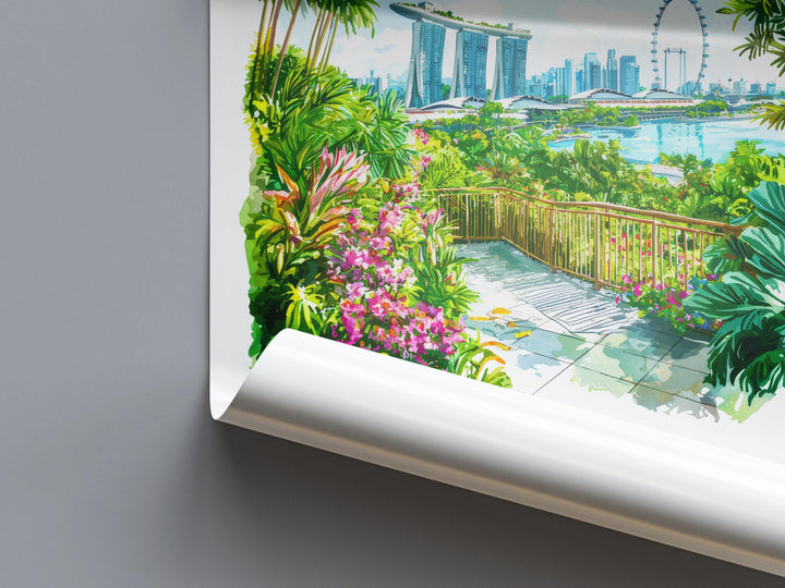 Singapore City Watercolor Poster Singapore City Travel Print Singapore City Wall Art Singapore Cityscape Painting Singapore City Souvenir