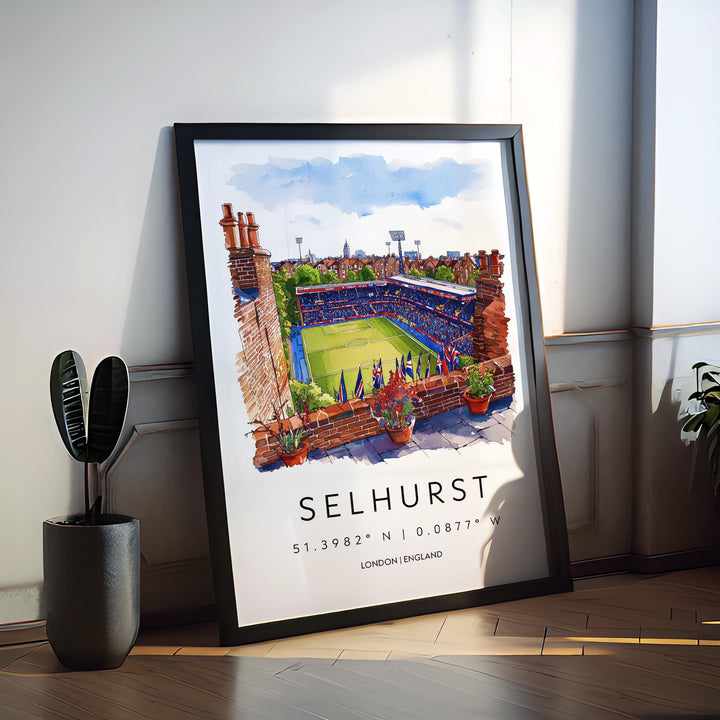 Selhurst Park Watercolor Poster Selhurst Park Travel Print Selhurst Park Wall Art Selhurst Park Stadium Painting Football Souvenir UK Decor