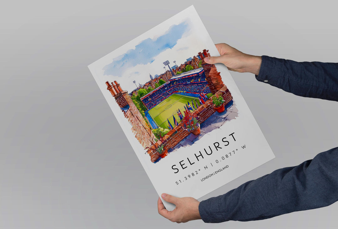 Selhurst Park Watercolor Poster Selhurst Park Travel Print Selhurst Park Wall Art Selhurst Park Stadium Painting Football Souvenir UK Decor