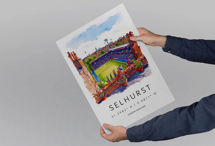 Selhurst Park Watercolor Poster Selhurst Park Travel Print Selhurst Park Wall Art Selhurst Park Stadium Painting Football Souvenir UK Decor