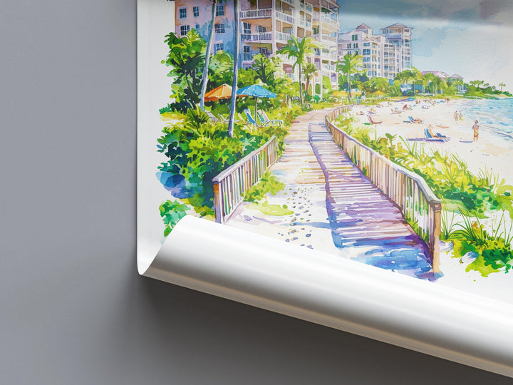 Marco Island Watercolor Poster Marco Island Travel Print Marco Island Wall Art Marco Island Painting Marco Island Souvenir Florida Decor