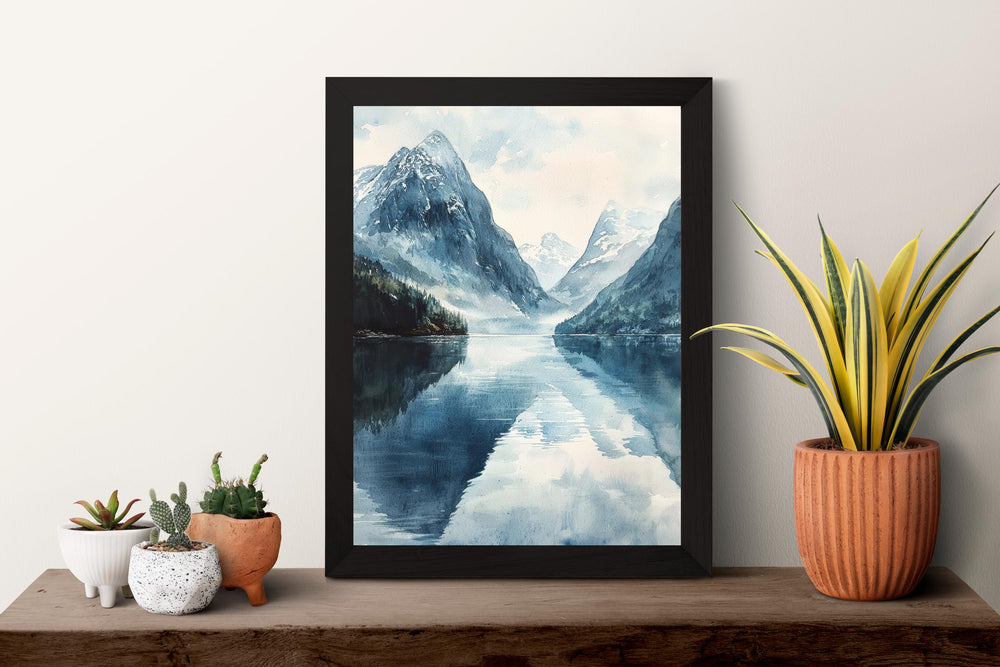 Fjords Watercolor Poster Fjords Travel Print Fjords Wall Art Fjords Landscape Painting Fjords Souvenir Norway Decor