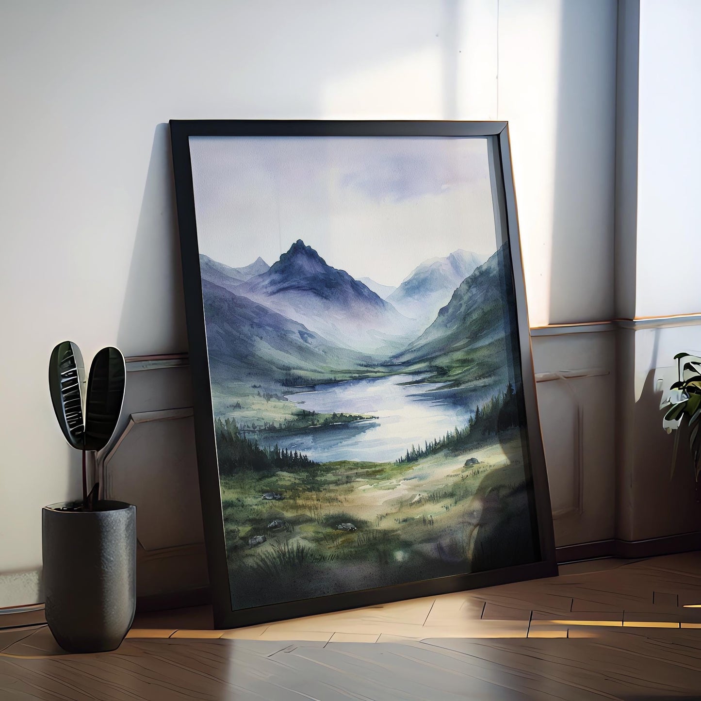 Scottish Highlands Watercolor Poster Scottish Highlands Travel Print Scottish Highlands Wall Art Scottish Highlands Landscape Painting