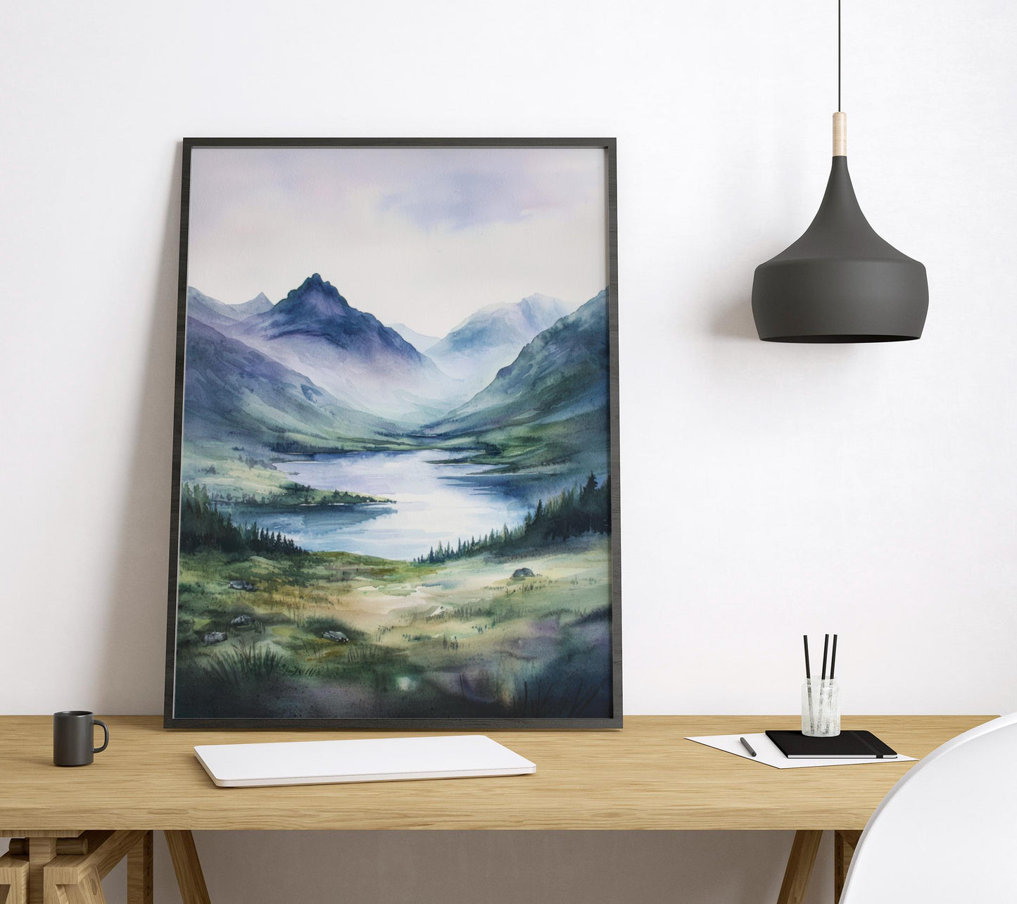 Scottish Highlands Watercolor Poster Scottish Highlands Travel Print Scottish Highlands Wall Art Scottish Highlands Landscape Painting