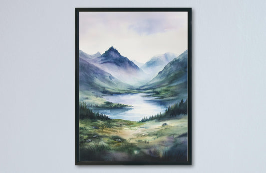 Scottish Highlands Watercolor Poster Scottish Highlands Travel Print Scottish Highlands Wall Art Scottish Highlands Landscape Painting