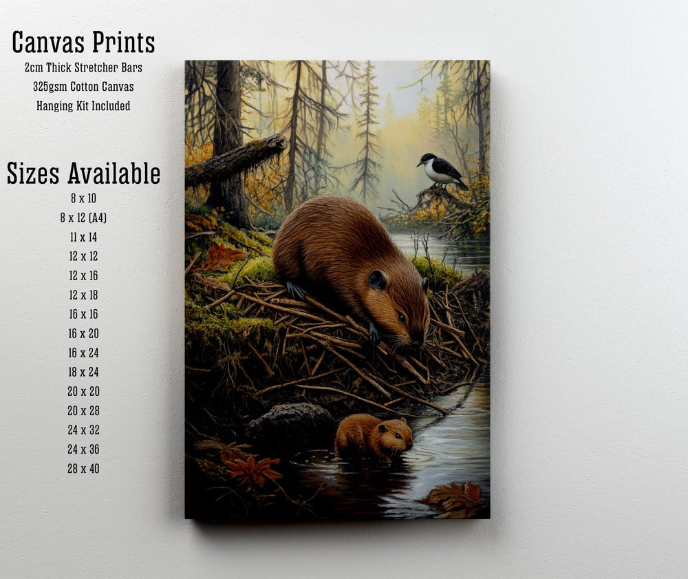 Vintage Beaver Print, Cottagecore Woodland Animal Art