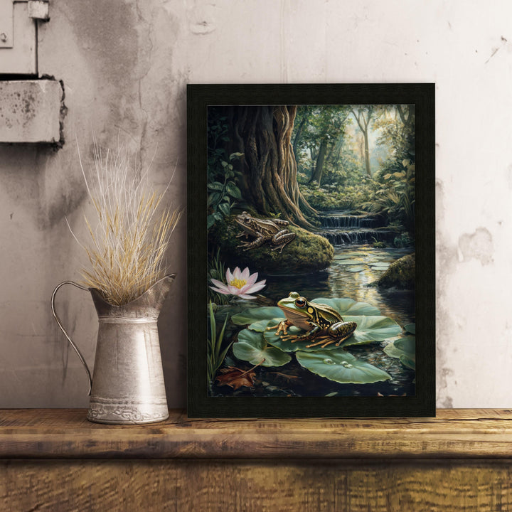 Vintage Frog Print: Enchanted Forest, Cottagecore Wall Decor