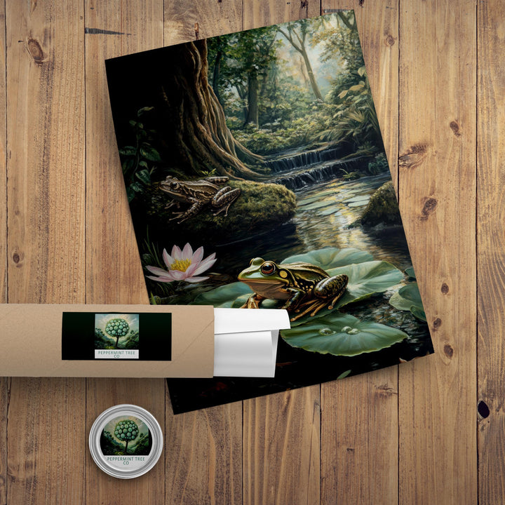 Vintage Frog Print: Enchanted Forest, Cottagecore Wall Decor