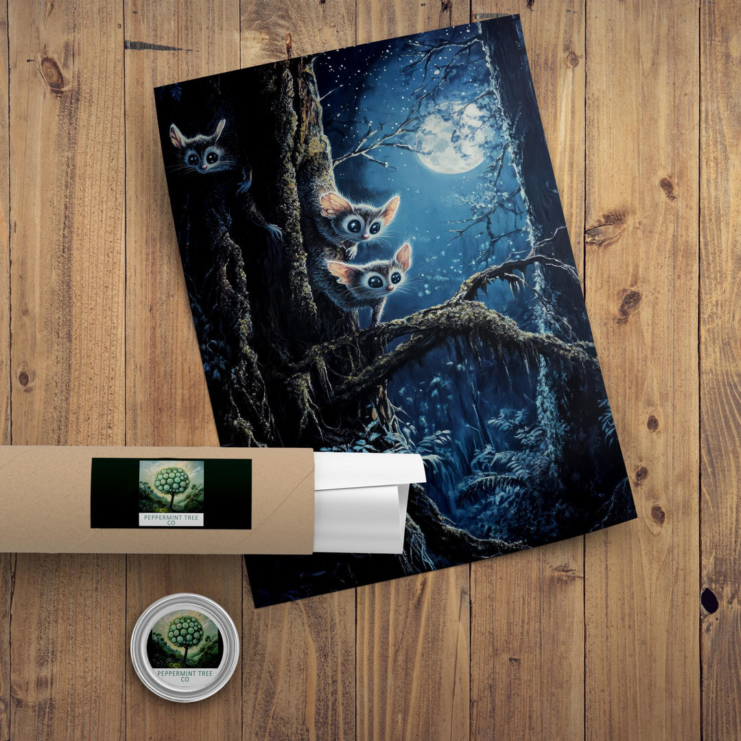 Sugar Glider Print, Vintage Woodland Animal Art