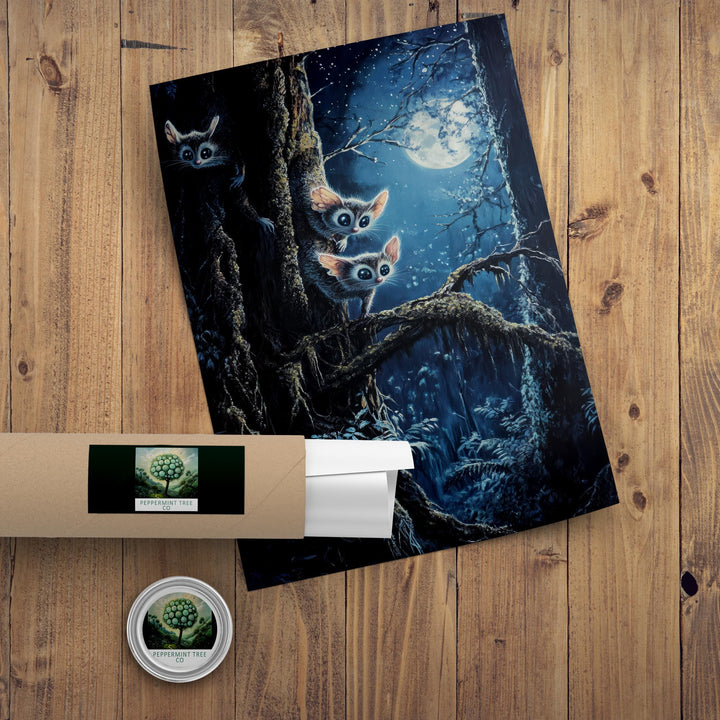 Sugar Glider Print, Vintage Woodland Animal Art