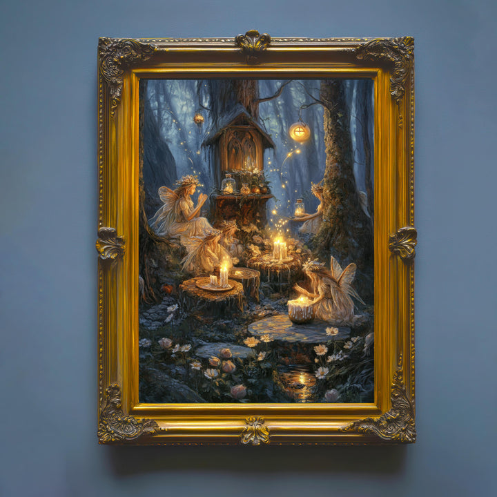 Candlelight Fairy Print: Vintage Cottagecore Fairytale Art