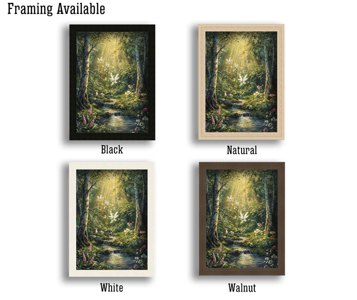 Giggling Fairies Print, Vintage Fairytale Cottagecore Art