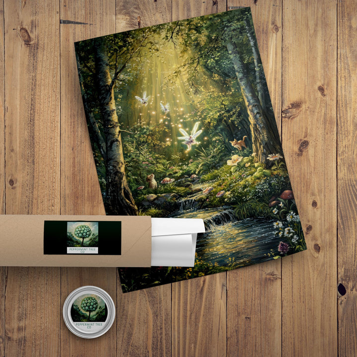 Giggling Fairies Print, Vintage Fairytale Cottagecore Art