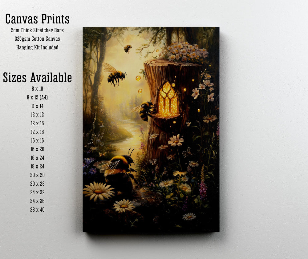 Honeydrop Bees Print: Vintage Cottagecore Nature Art