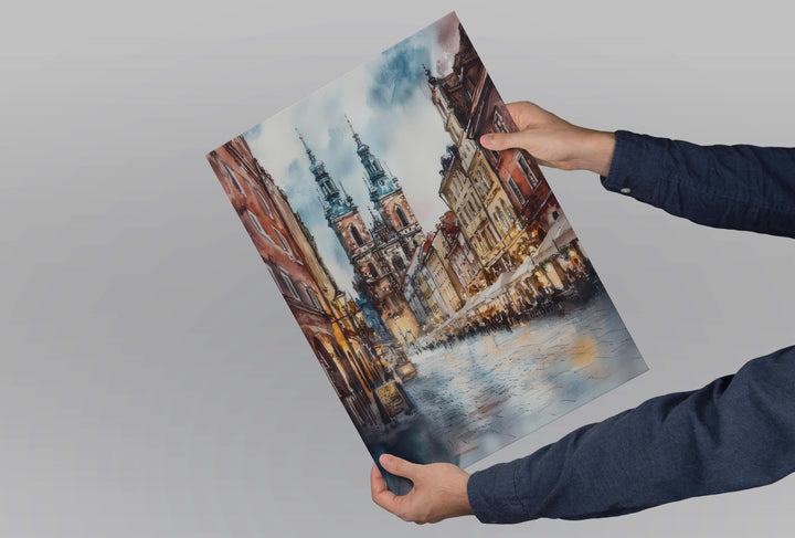 Krakow Watercolor Poster Krakow Travel Print Krakow Wall Art Krakow Cityscape Painting Krakow Souvenir Poland Decor